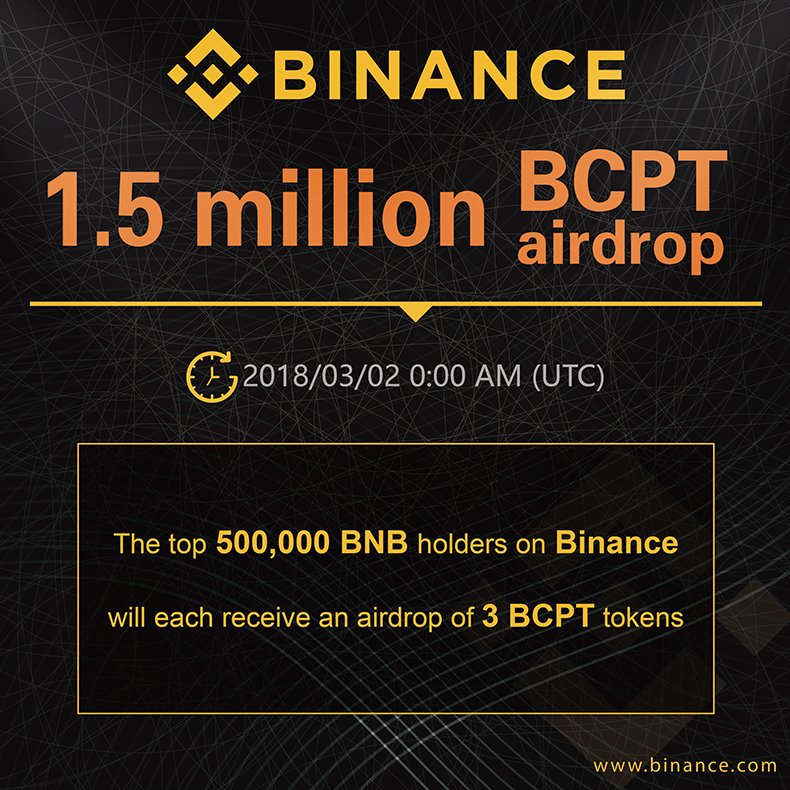 Binance Cryptocurrency Token Altcoin AirDrop BCPT BLOCKMASON BNB Coin