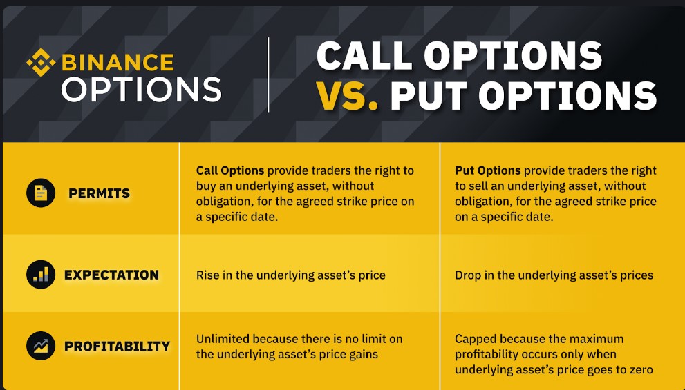 binance call options put optins