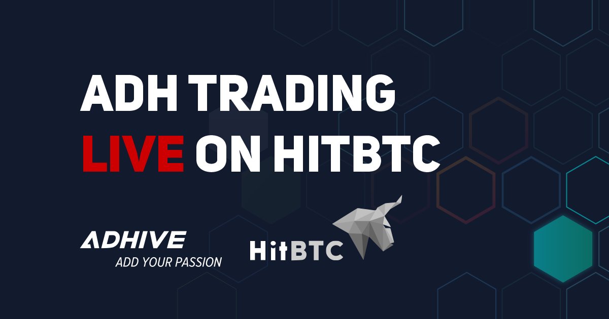 HitBTC Cryptocurrency Token Coin Blockchain Exchange New Listing Trading Pairs Bitcoin BTC Ethereum ETH AdHive ADH