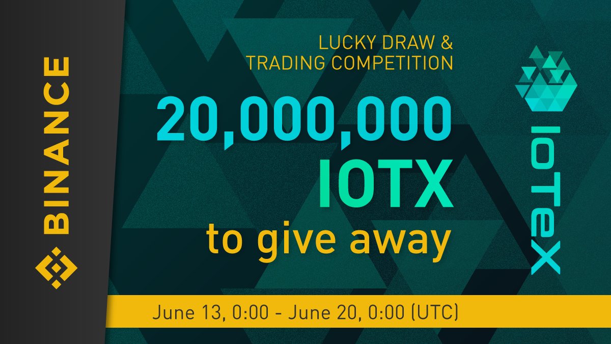 Binance Cryptocurrency Token Coin Altcoin Lucky Draw Prize Give away Bitcoin BTC Ethereum ETH USDT USD Tether IoTeX IOTX