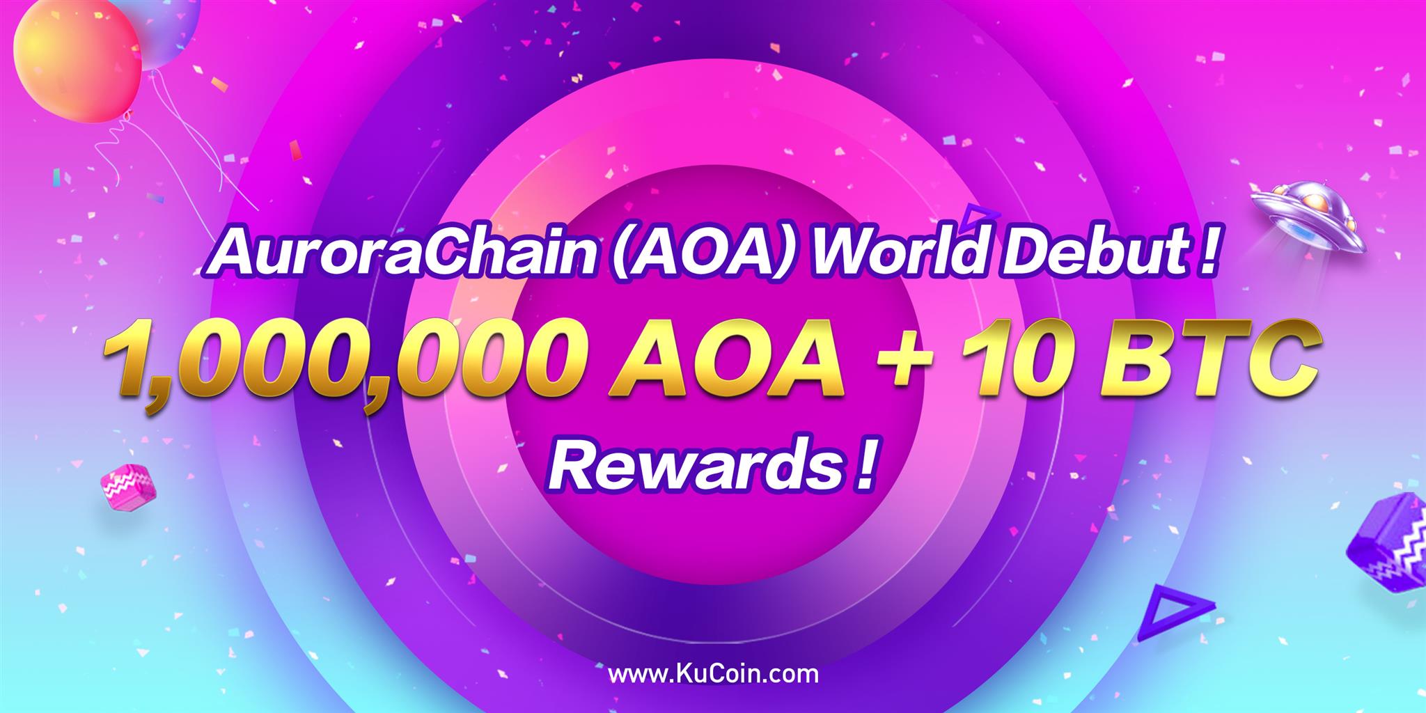 KuCoin Cryptocurrency Exchange Trading Prize Competition Contest Twitter Retweet Ranking Trading Volume Follow Apply BTC Bitcoin ETH Ethereum NEO KCS KuCoin Share AOA AuroraChain