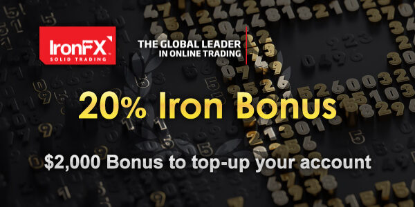 IronFX 20%アイアンボーナス - 最大2,000ドルまで