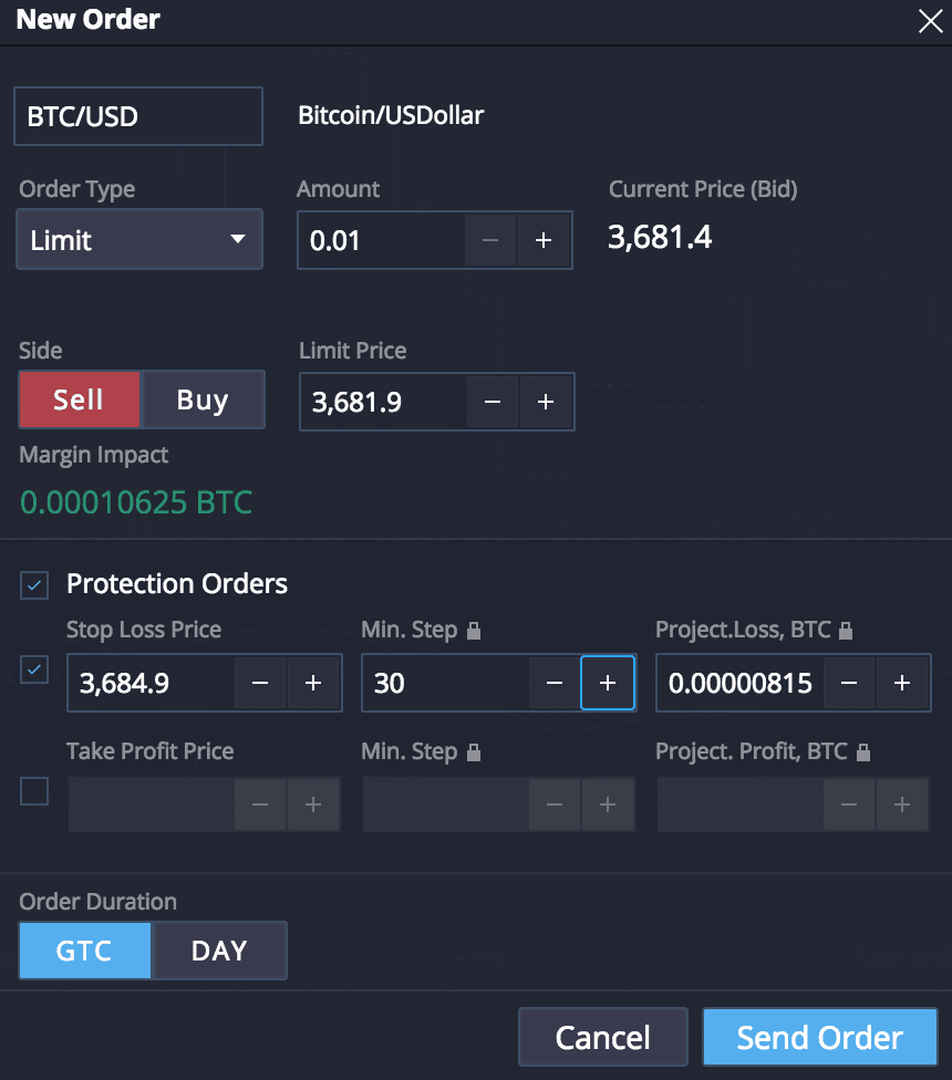 Advanced order types at PrimeXBT