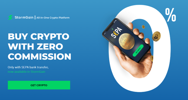 StormGain offers crypto zero commission