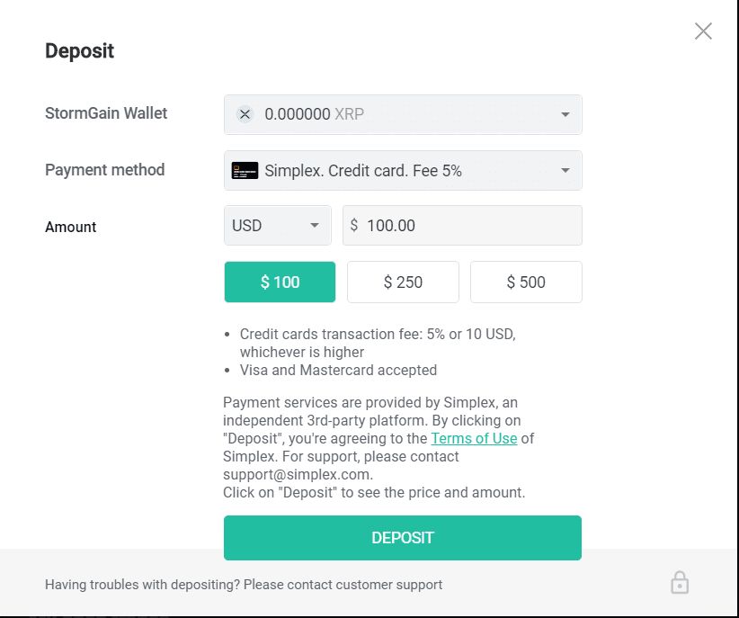 How to buy Ripple instantly on StormGain