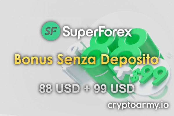 Bonus Senza Deposito di 88 USD di SuperForex