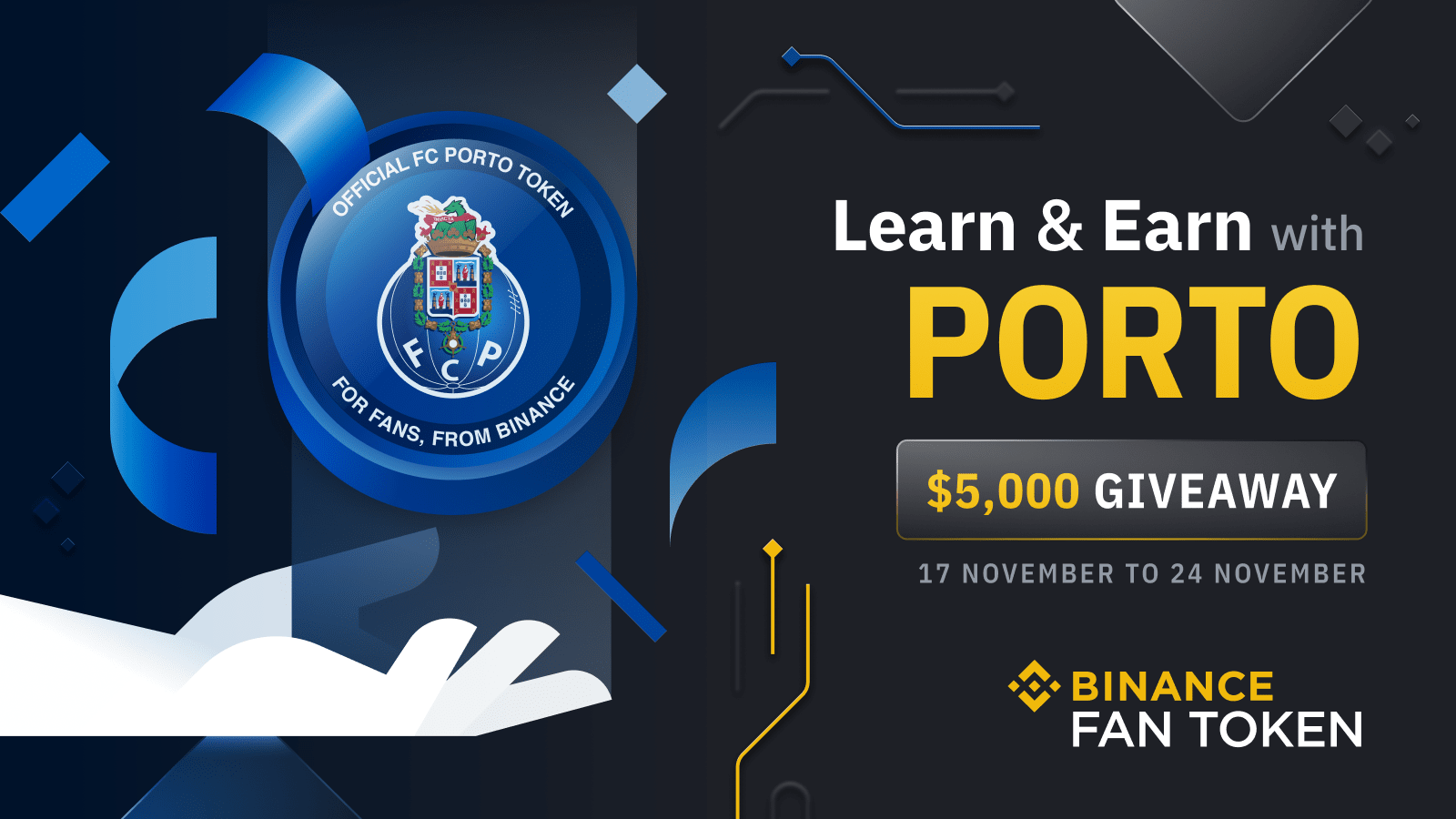 Binance Learn & Earn with FC Porto $5,000 Worth of PORTO to Be Won