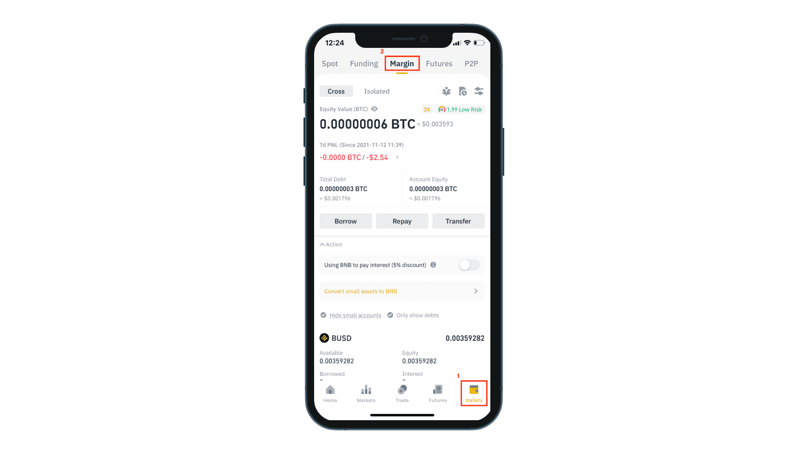 How to borrow and transfer crypto on Margin via the Binance app