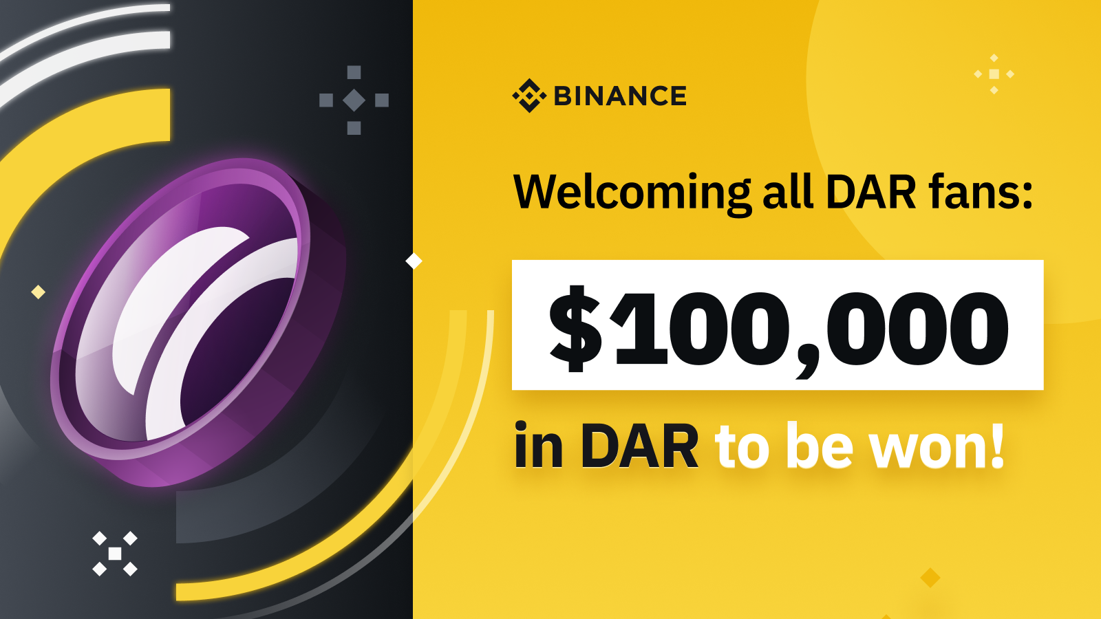 binance Trade DAR and share $100,000 in DAR!