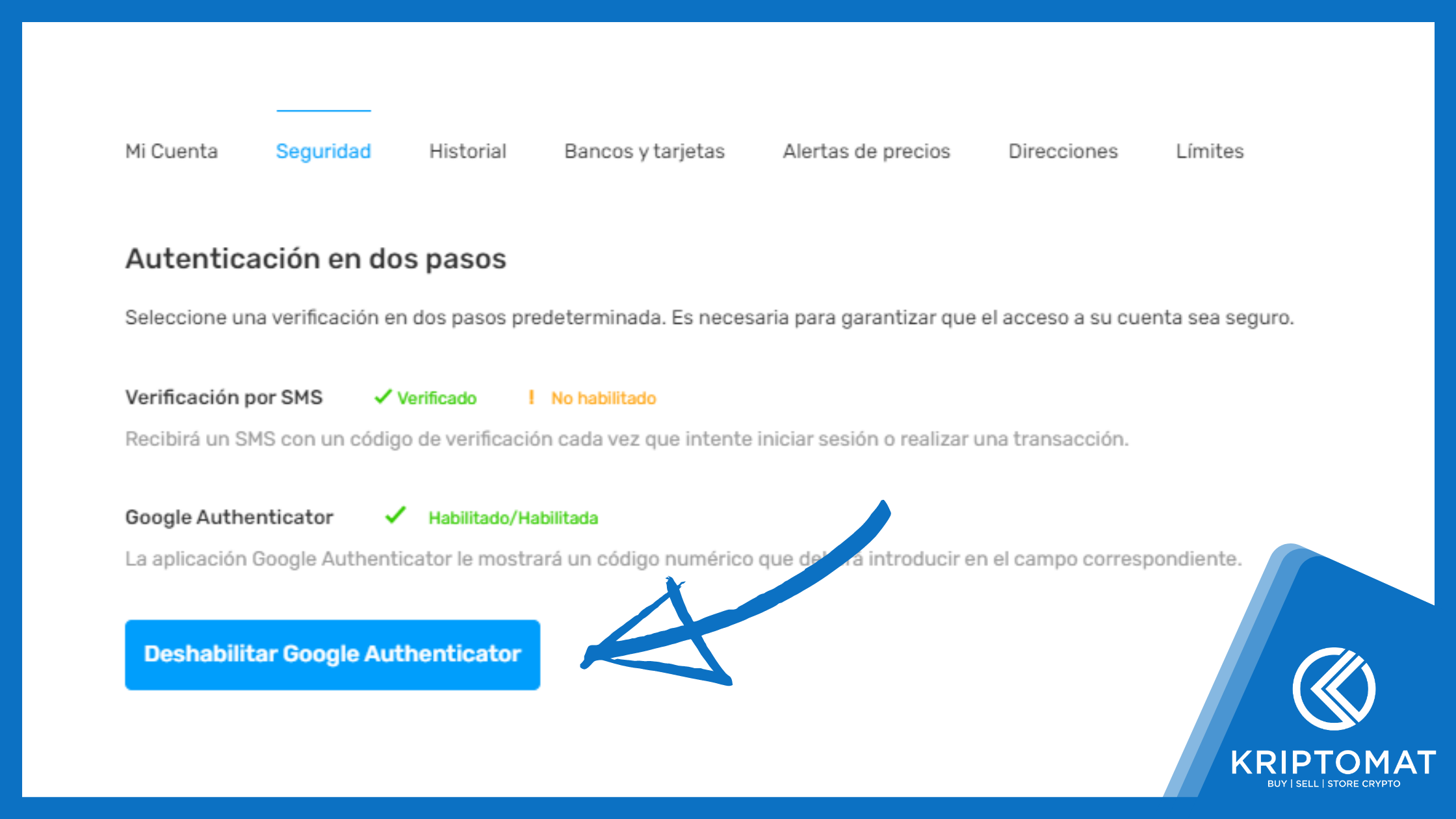 3. Click the Enable Google Authenticator button .