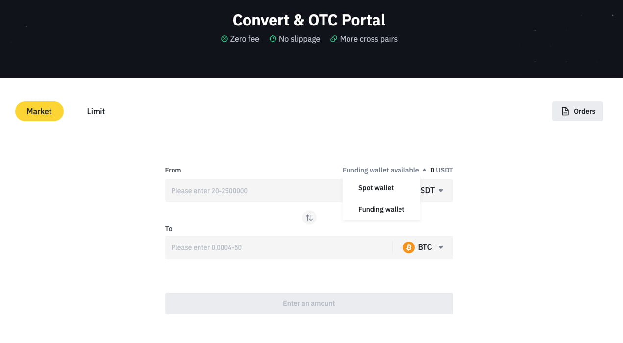 The Convert & OTC Portal Now Supports Funding Wallet