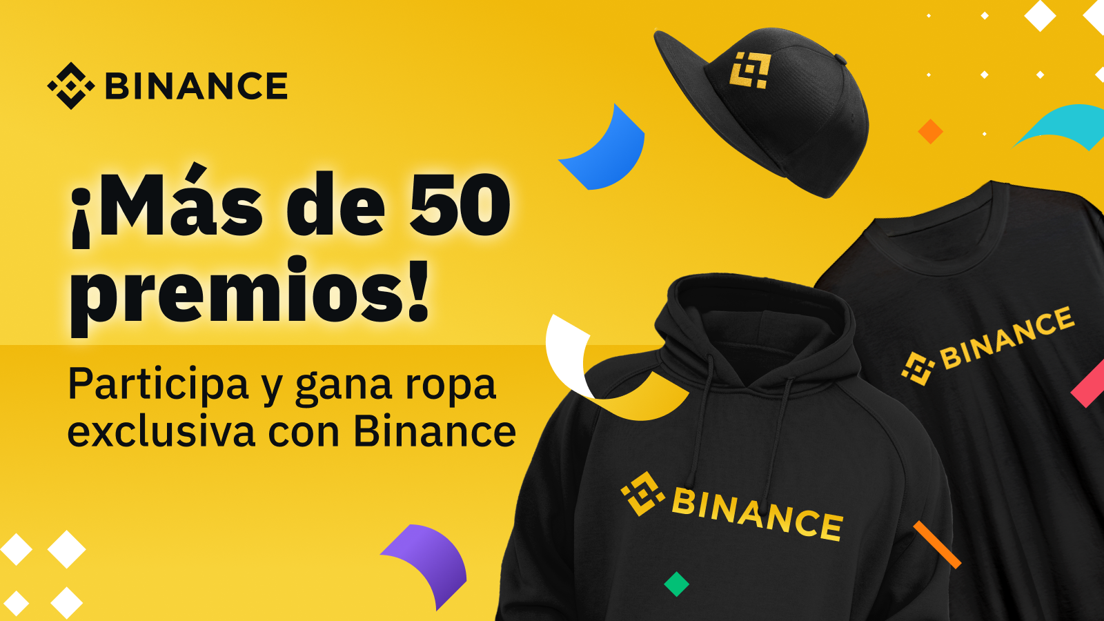 ¡Gana premios con Binance! ¡Más de 50 regalos incluida una sudadera y camisetas!