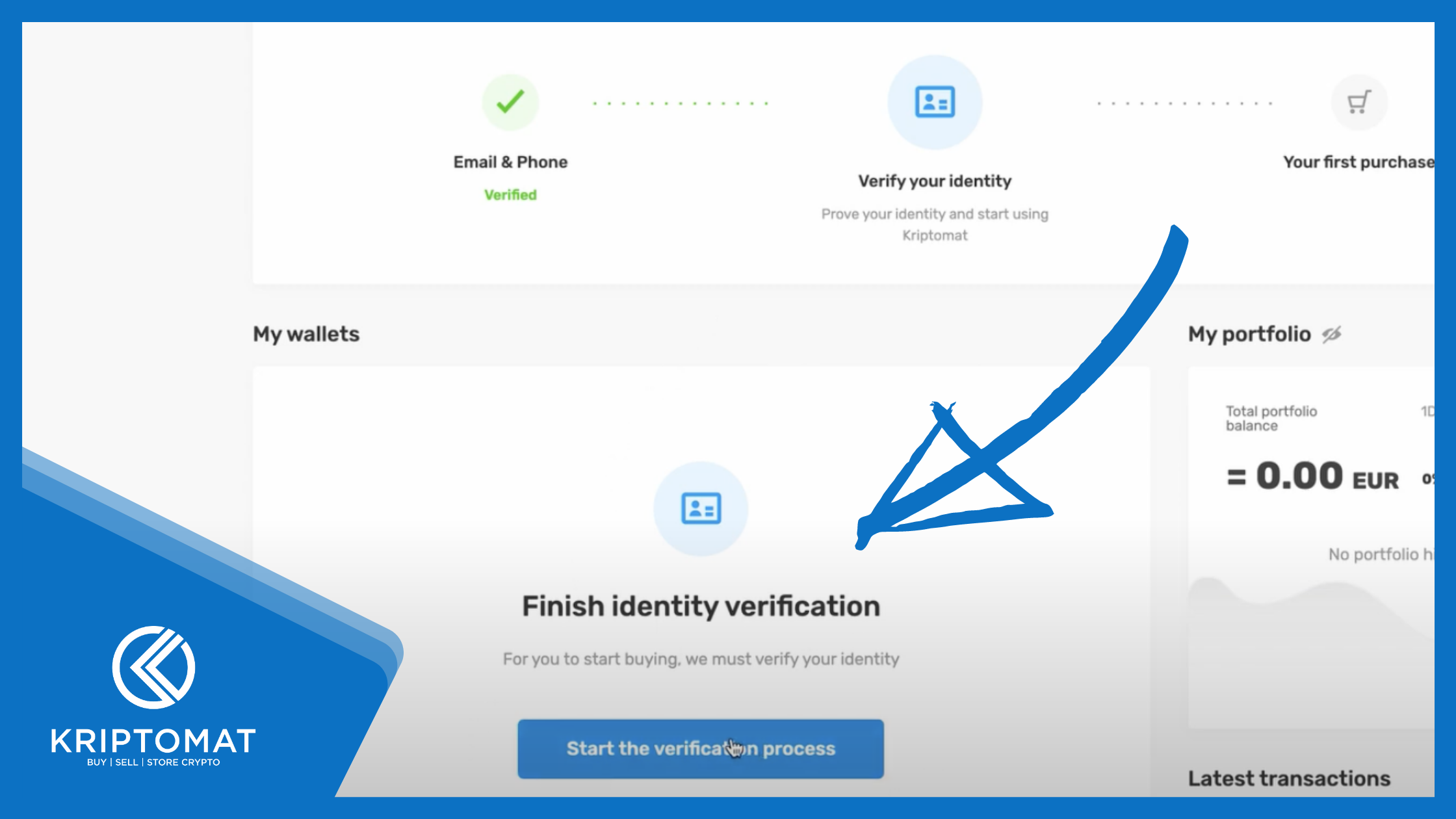 2.START THE PROCESS - Click on the blue button where it says Start your verification process.