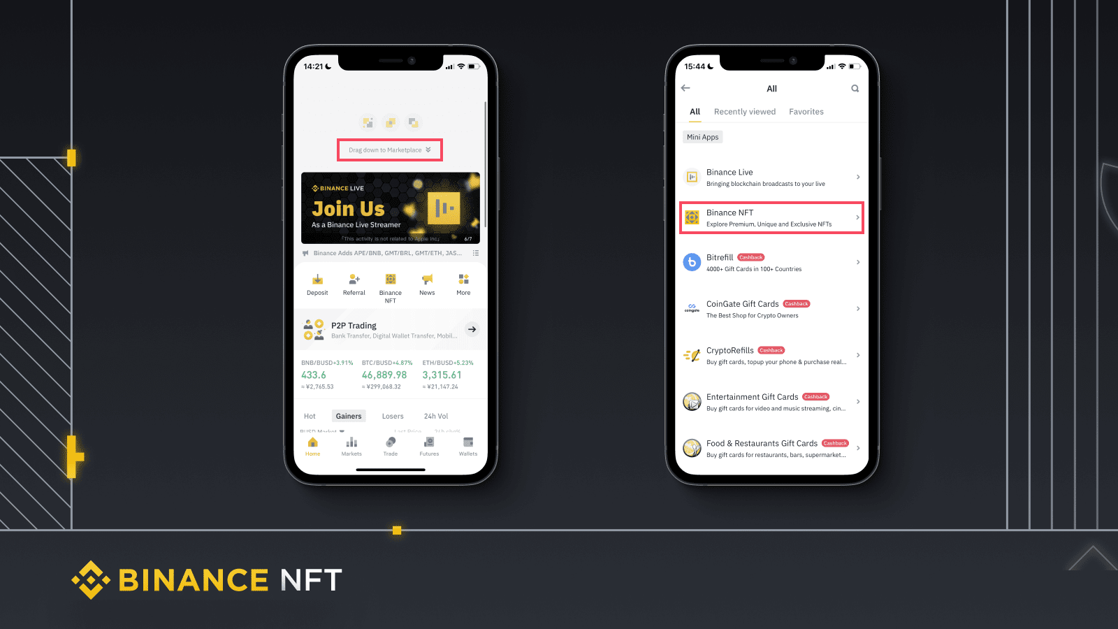 Binance Launches Binance NFT Mini Program Feature