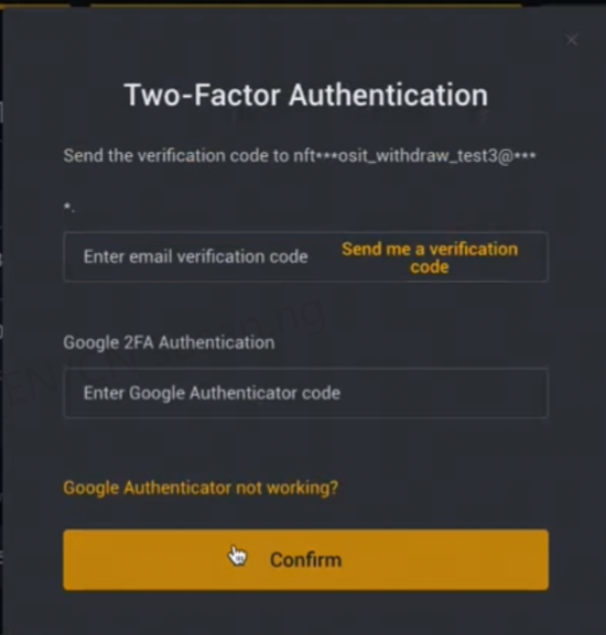 Click Send Verification Code to get email verification code.