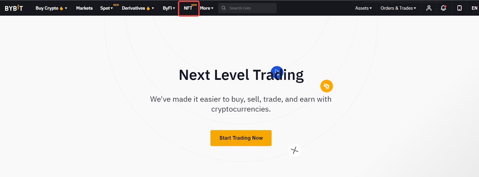 Click the NFT button in the navigation bar to enter the NFT transaction page.