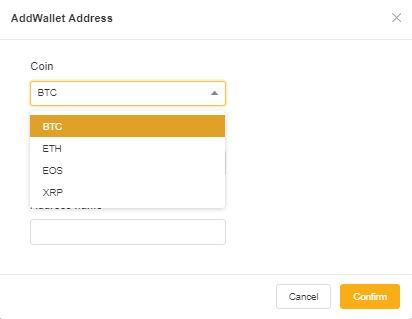 When the window pops up, please select the corresponding currency of the wallet.