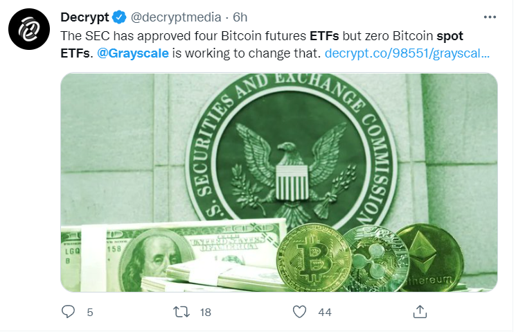 Capital Inflows into Crypto Market Remain Strong; Grayscale Pushes for BTC Spot ETF