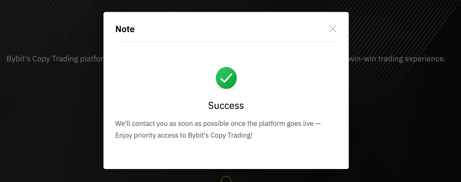 bybit whitelist your Bybit UID within two (2) working days.