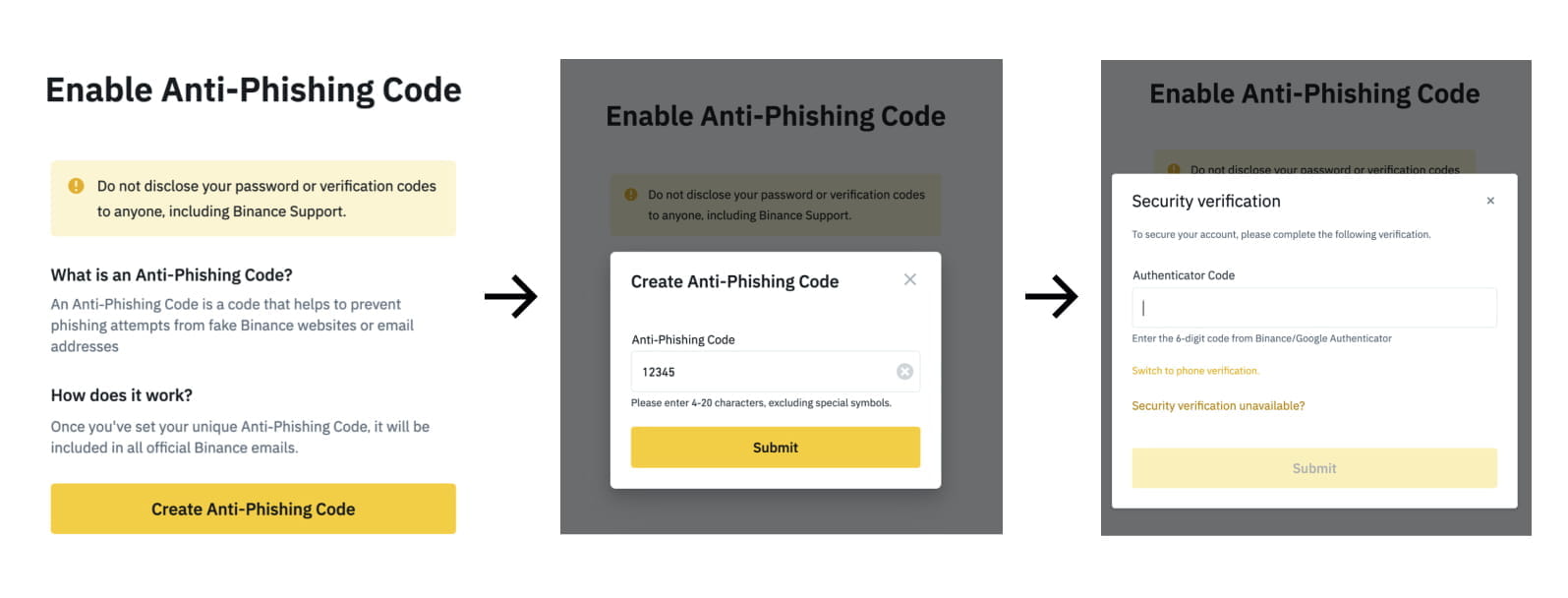 how to enable anti phishing code