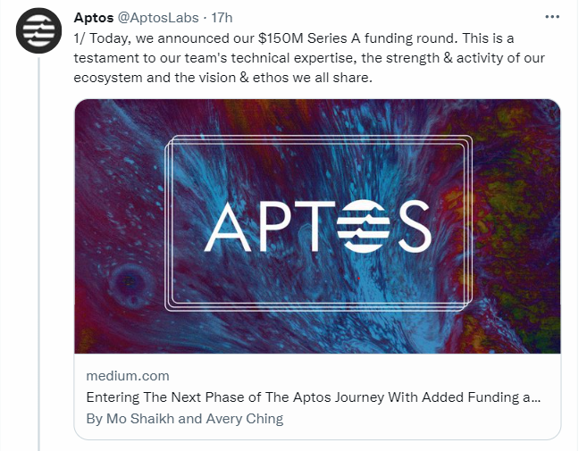 Aptos Labs, a blockchain company founded by former Meta employees