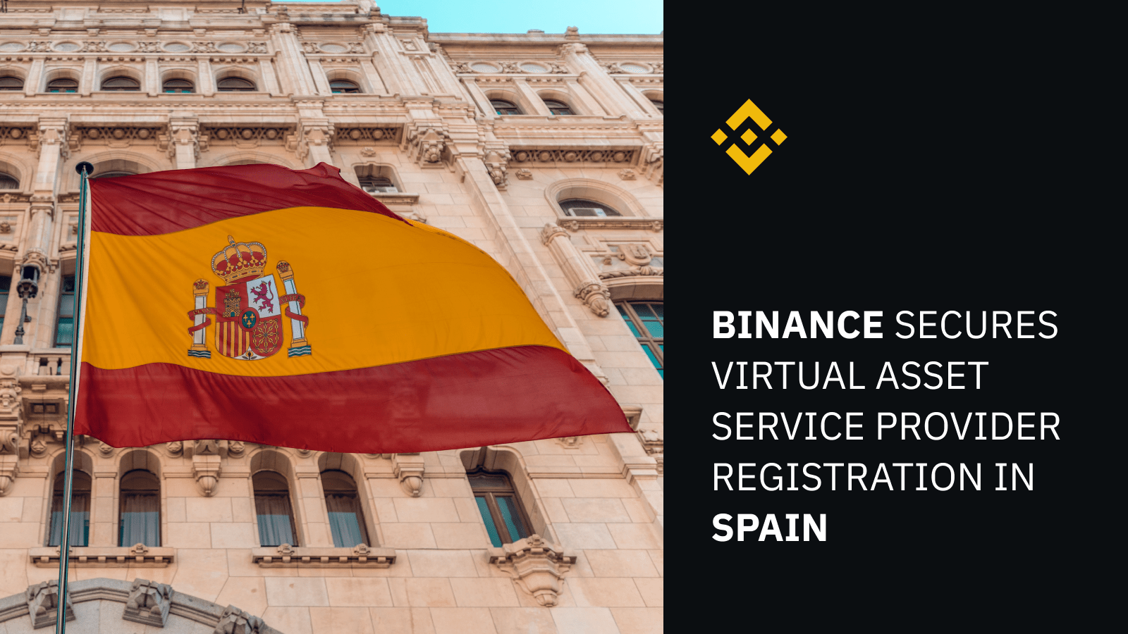 Binance Registers as a Virtual Asset Service Provider in Spain