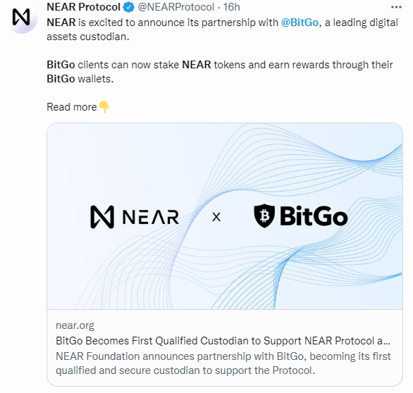 BitGo becomes NEAR custodian