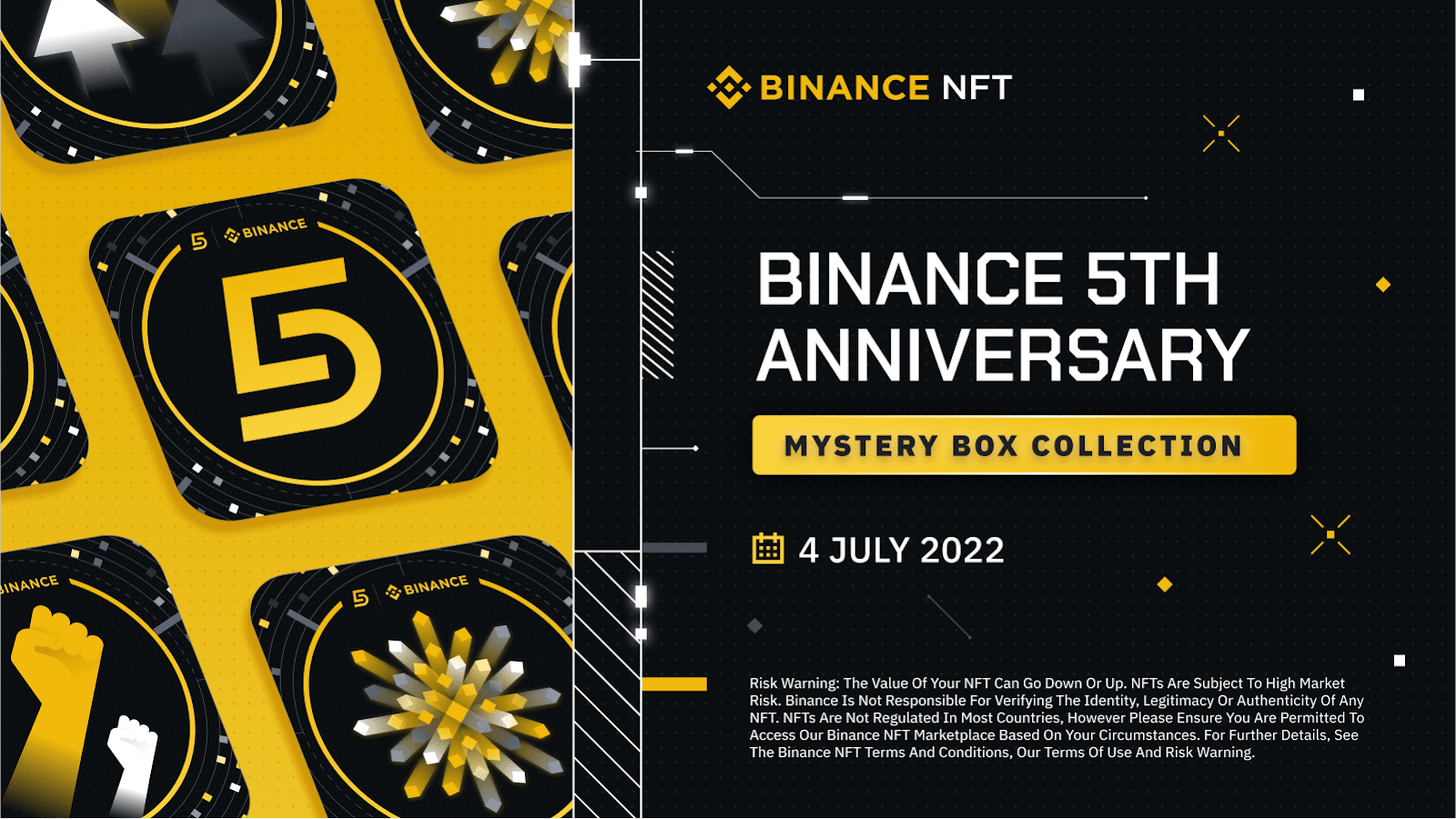 Celebrate Binance's 5th Anniversary Collect Limited-Edition NFTs and Receive BUSD Rewards!