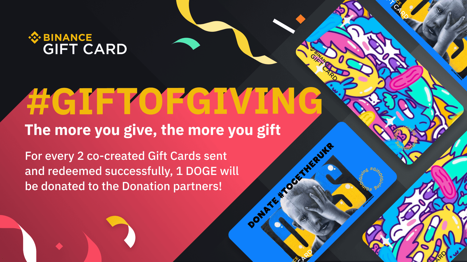 Participate in #GiftofGiving with Binance Gift Cards