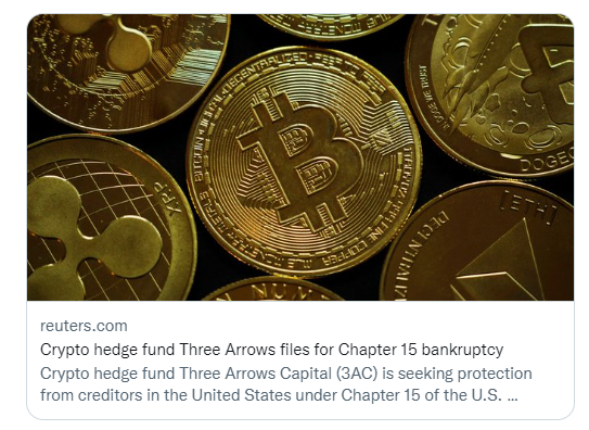 Three Arrows Capital files for bankruptcy