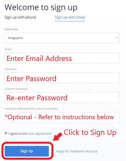 how to sign up for Huobi's service