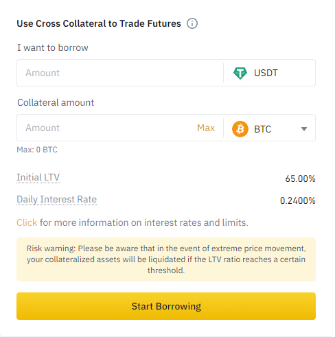 use cross collateral to trade futures