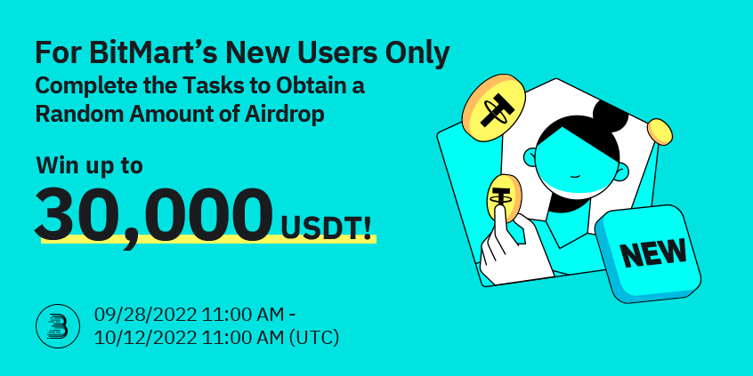 Complete new user tasks to receive an exclusive random-amount airdrop up to $30,000!