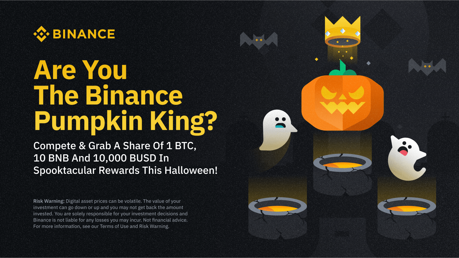 Compete & Grab a Share of 1 BTC, 10 BNB and 10,000 BUSD in Spooktacular Rewards This Halloween!