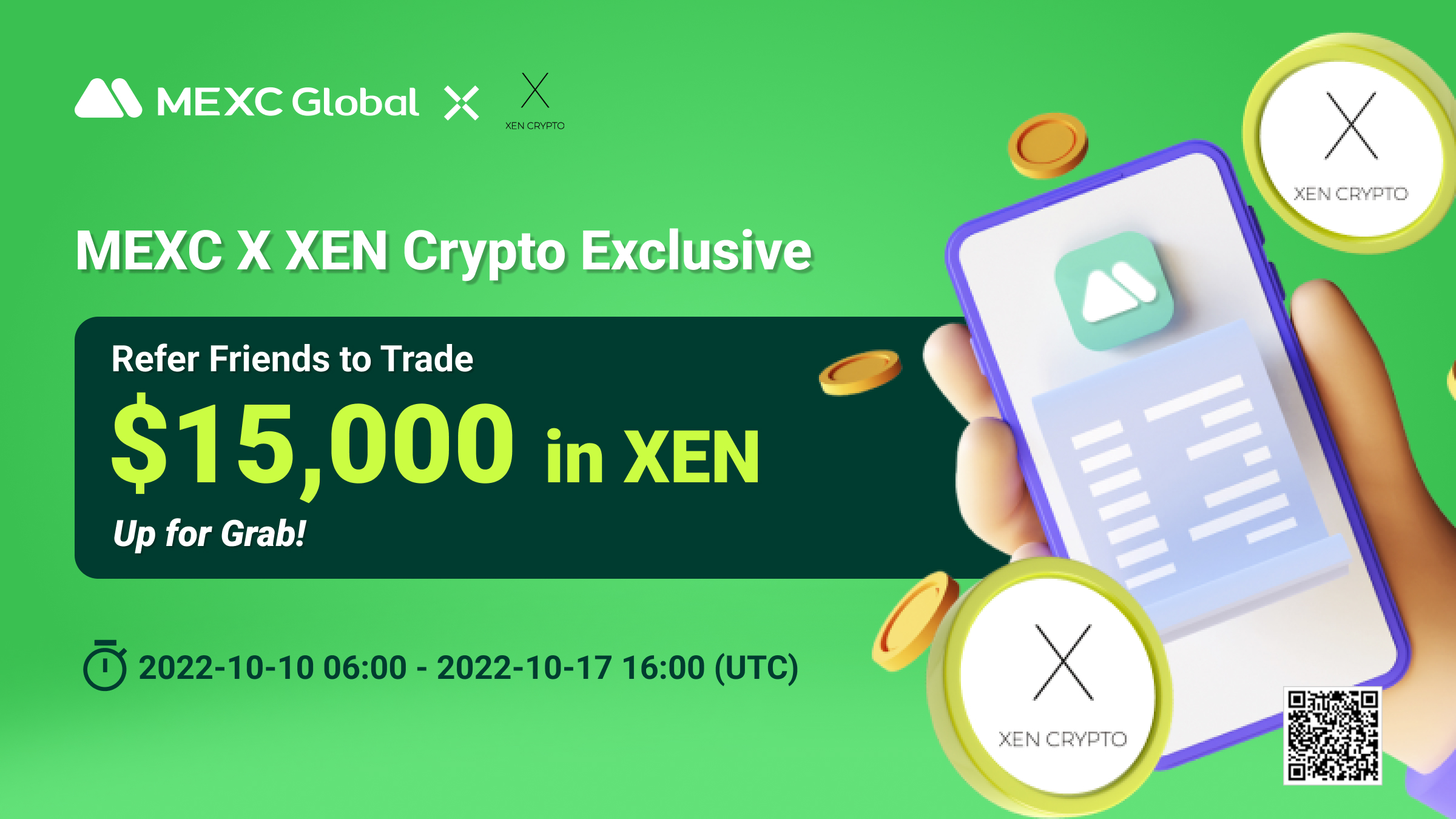 MEXC X XEN Crypto Exclusive Refer Friends to Trade, Win a Share of 15,000 USDT worth of XEN!