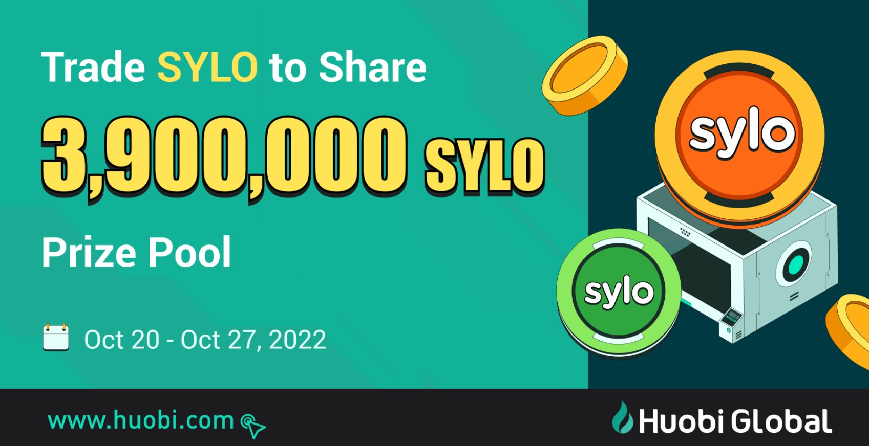 Trading Contest - Trade SYLO (Sylo) on Huobi to win 3,900,000 SYLO prize pool