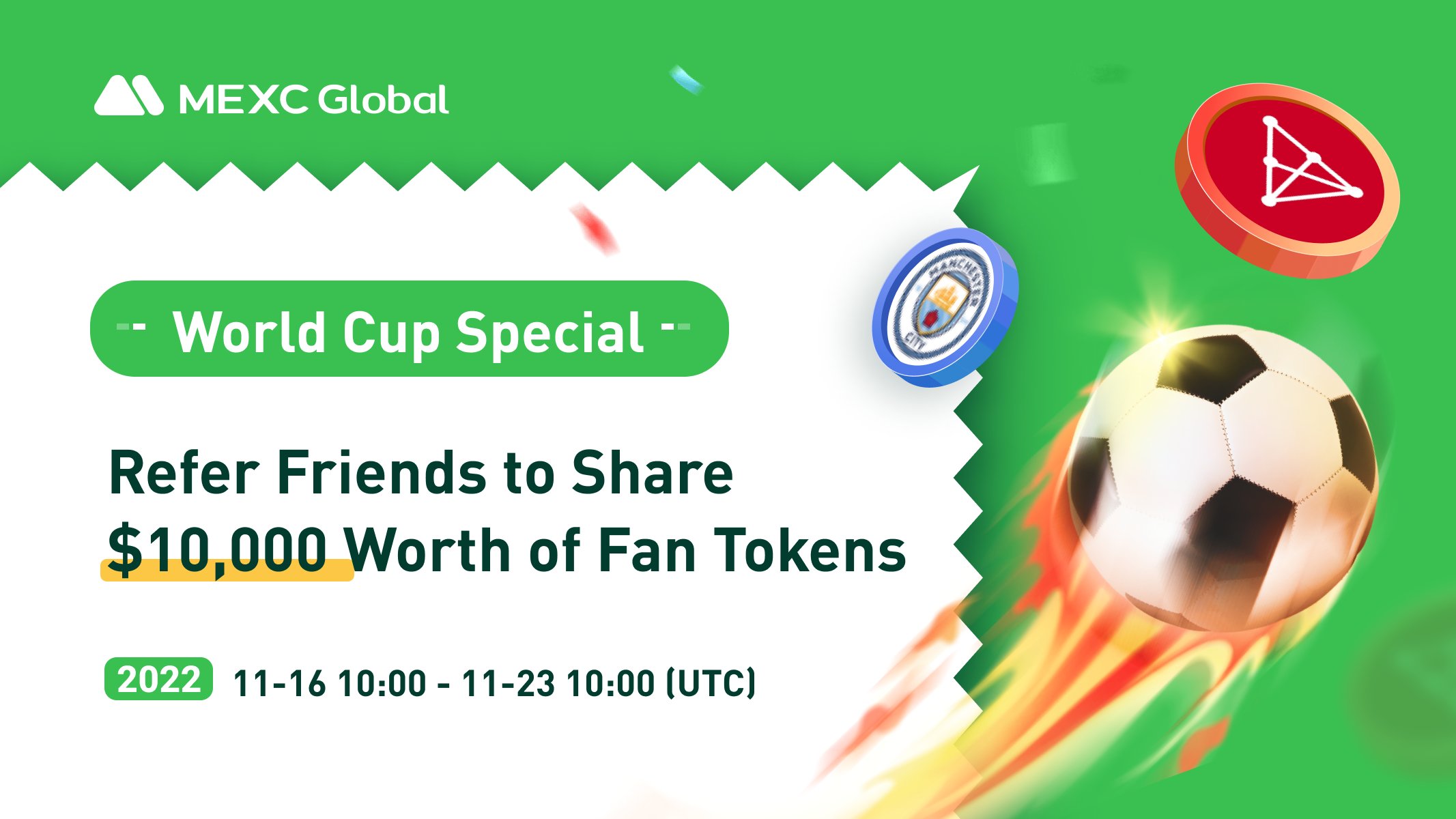 Get 10,000 USDT Fan Tokens - MEXC World Cup Special