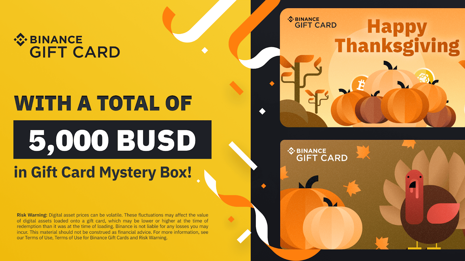 Join the Thanksgiving Gift Card Mystery Box Promotion to Share 5,000 BUSD in Rewards!