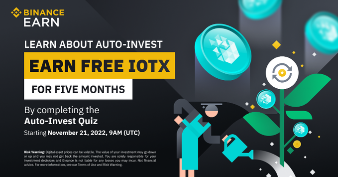 Learn About Auto-Invest & Complete a Quiz to Receive an Auto-Invest IOTX Monthly Plan!