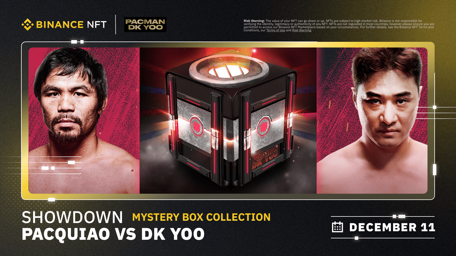 Binance NFT Marketplace Launches Showdown Pacquiao vs DK Yoo Mystery Box Collection