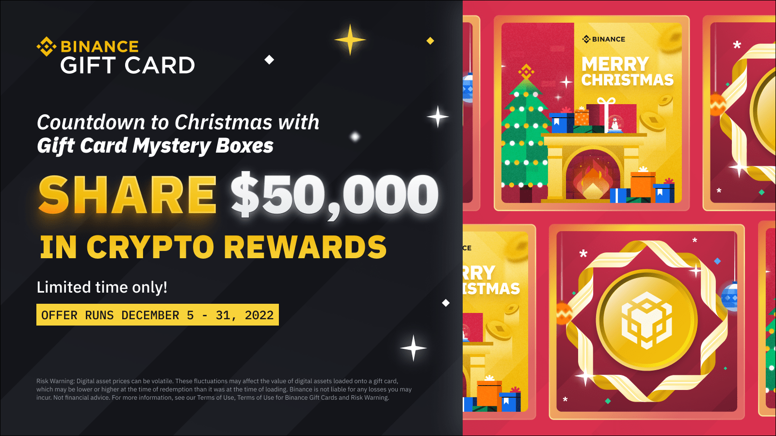 Celebrate the Festive Season with Binance Gift Card Mystery Box Share $50,000 in Rewards!