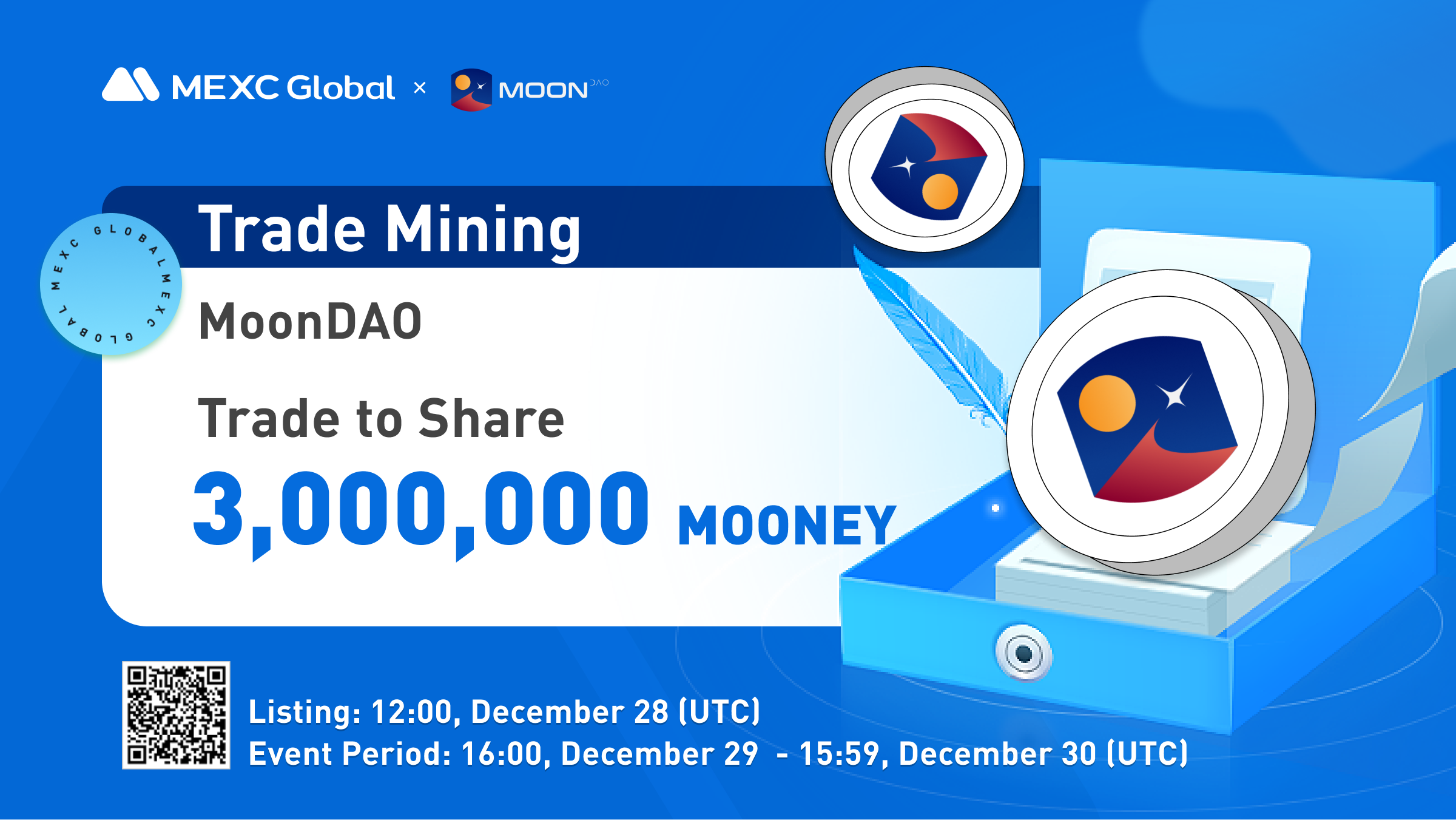 MEXC Trade Mining - Trade to Mine 3,000,000 MoonDAO (MOONEY)