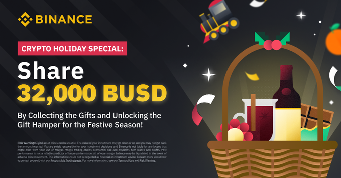 Share 32,000 BUSD by Collecting Gifts - Binance Crypto Holiday Special