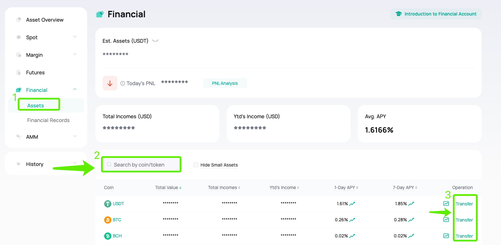 How to Transfer Assets to Financial Account