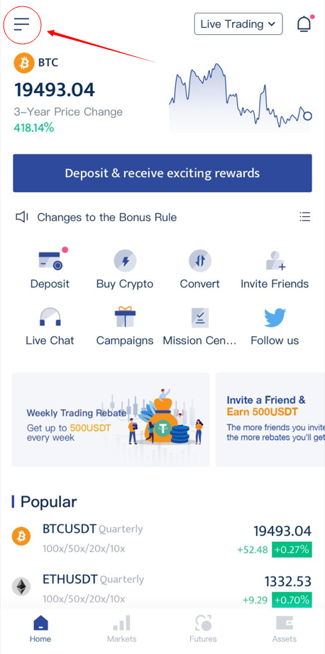 How to secure your BTCC account on app