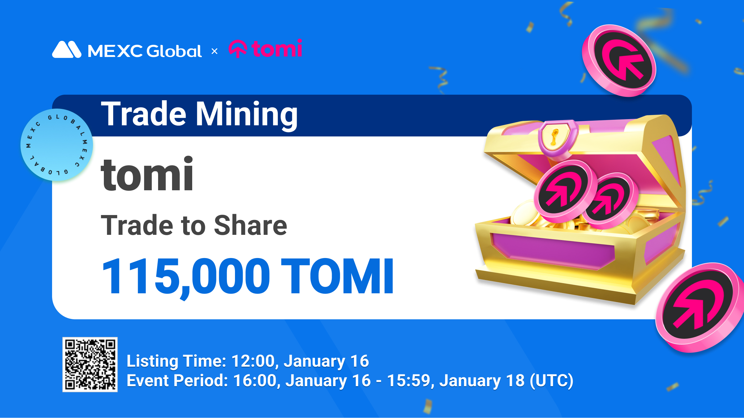 MEXC Trade Mining - Trade to Mine 115,000 tomi (TOMI)