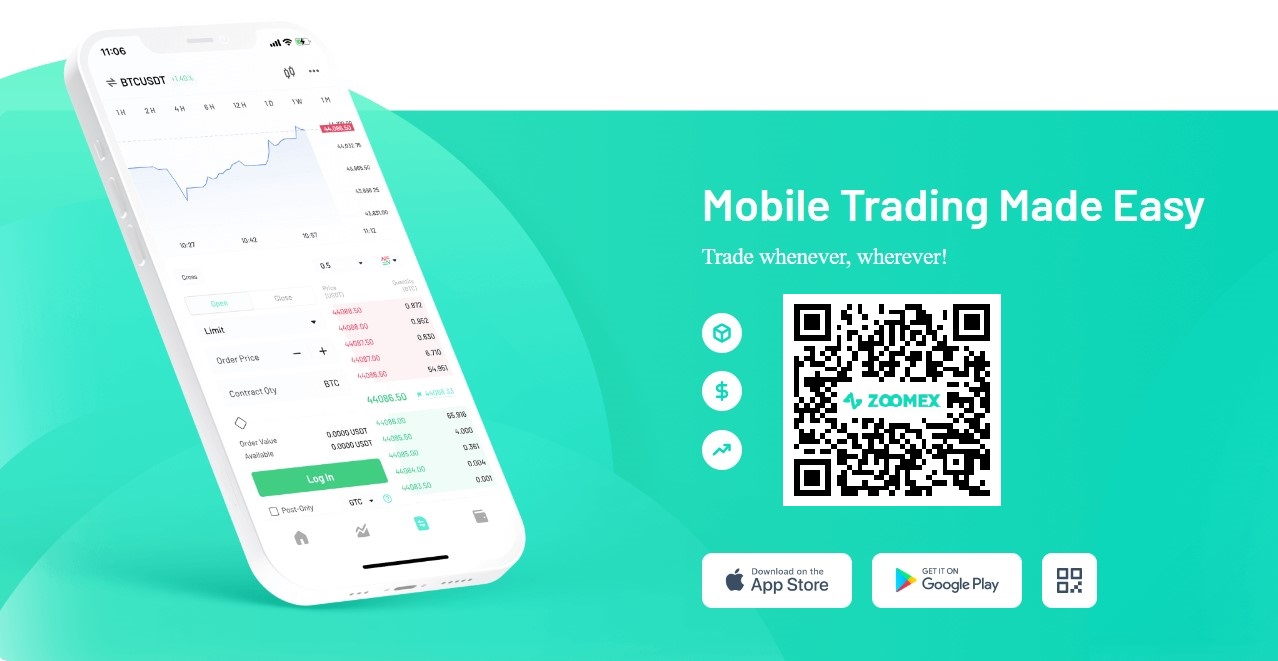 zoomex cryptocurrency exchange banner