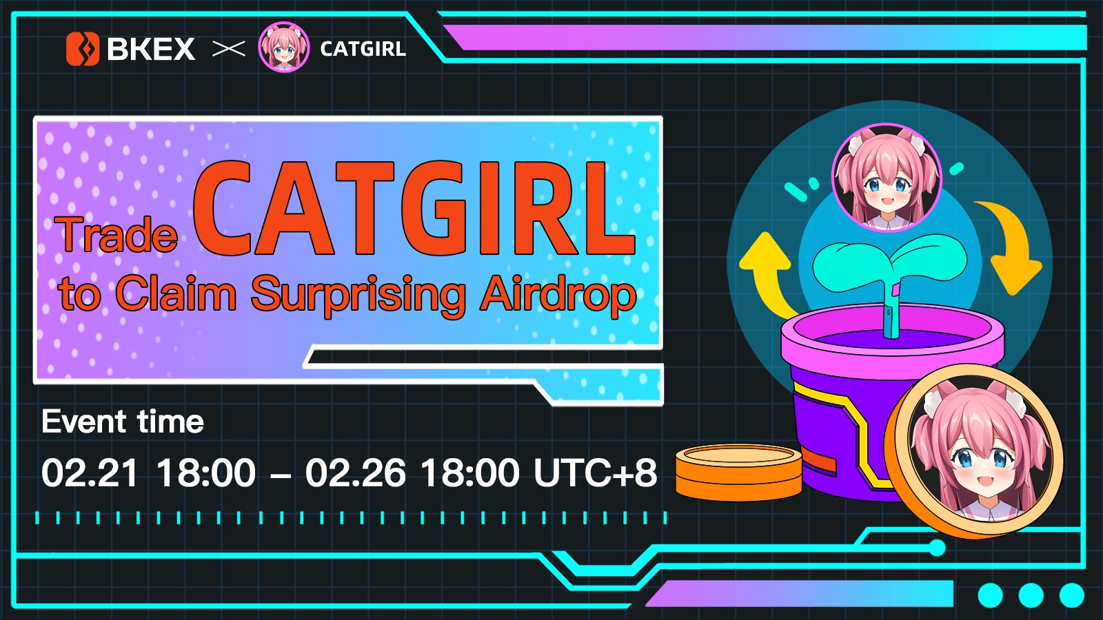 Trade CATGIRL to Claim Surprising Airdrop from BKEX