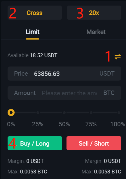 Bitrue offers the ability to trade USDT perpetual futures