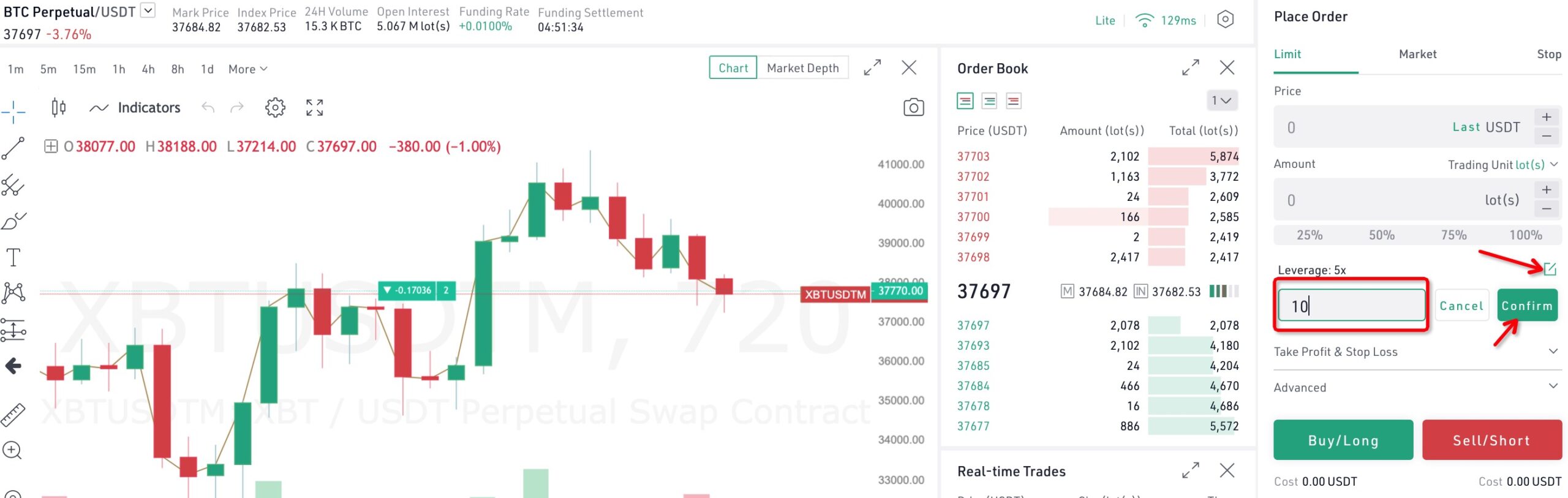 kucoin leverage setting